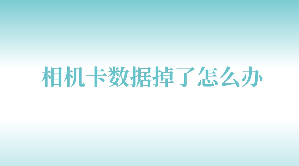 相机卡数据丢失怎么办？操作教程详解