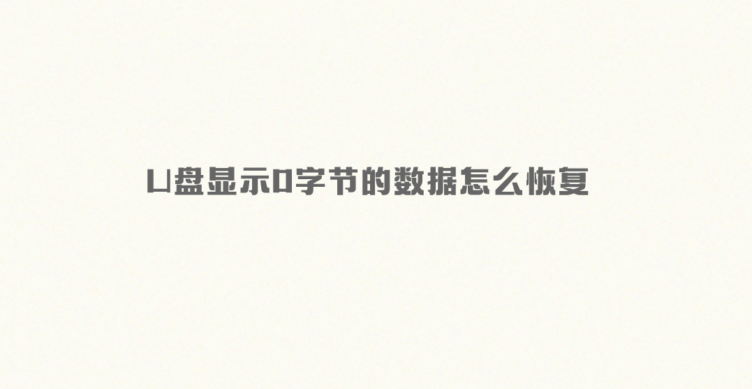 U盘显示0字节的数据怎么恢复？原因及有效的恢复方法