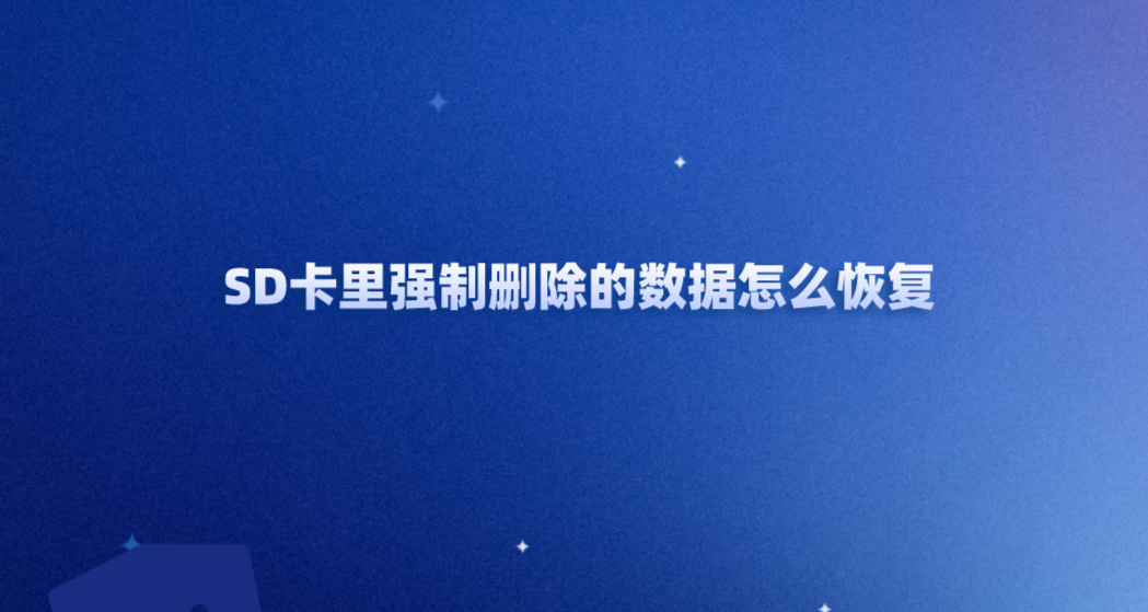 SD卡里强制删除的数据怎么恢复？五个具有强大功效的方法