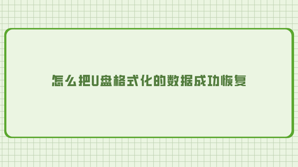 怎么把U盘格式化的数据成功恢复？六个多角度的恢复方法